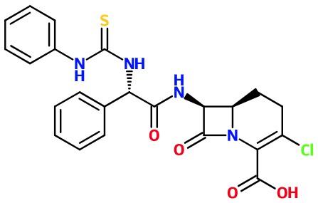 (image for) MC085260 3-Chloro-8-oxo-7-[2-phenyl-2-(3-phenyl-thioureido)-acetylamino]-1-aza-bicyclo[4.2.0]oct-2-ene-2-carboxylic acid